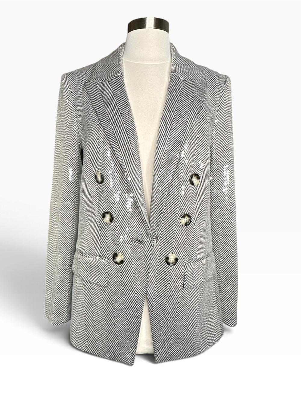 RARE VERONICA BEARD Sequin Herringbone Dickey Blazer 4 Prototype One of a kind!